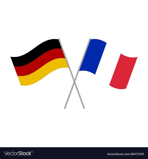 Germany And France Flags Isolated On White Vector Image