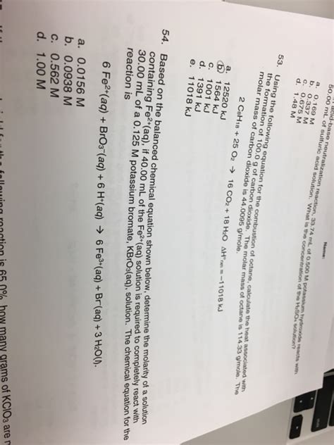What will be the molarity of a solution, which contains 5.85g of nacl(s) per 500ml? Solved: Acid-base Neutralization Reaction, 33.74 ML Of 0.5... | Chegg.com