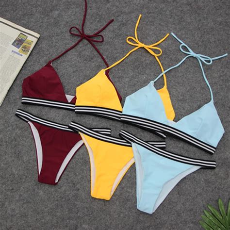 Micro Tiny Solid Bikini Sets Women Swimsuit Female 2019 Swimming Suit