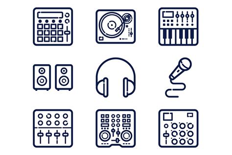 9 Music Production Icons Graphics Creative Market
