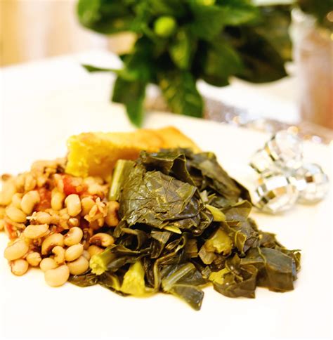 a southern new year s day tradition black eyed peas collard greens and cornbread sparkling