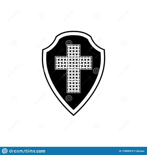 Christian Cross And Shield Of Faith Church Logo