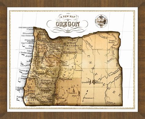 Old Map Of Oregon A Great Framed Map That S Ready To Hang
