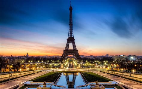 壁紙 エッフェル塔、ライト、美しい夜、夕日、パリ 2880x1800 Hd 無料のデスクトップの背景 画像
