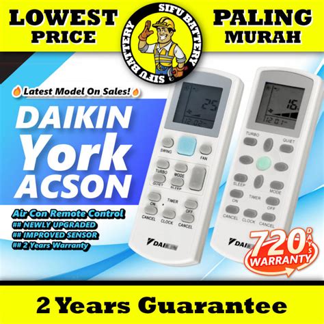 Daikin York Acson Aircon Air Con Aircond Air Conditioner Remote