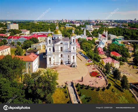 Aerial View Of Cathedral Of The Assumption In Vitebsk Belarus — Stock