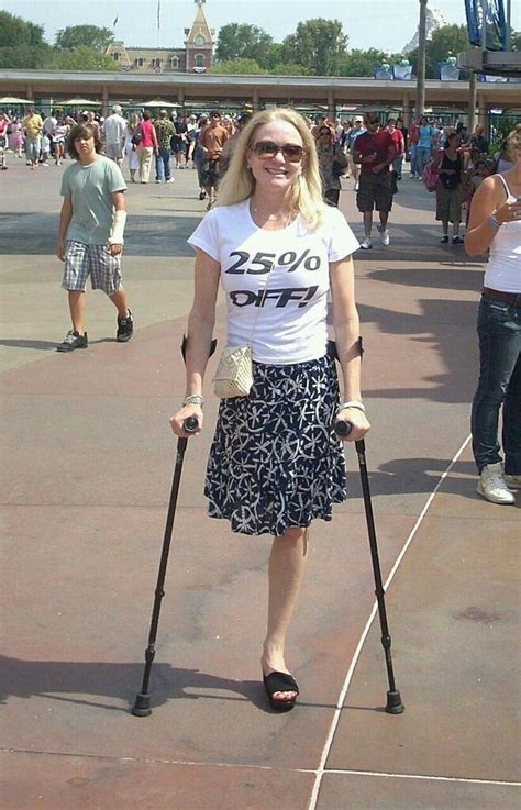 Leg Amputee Woman Crutches New