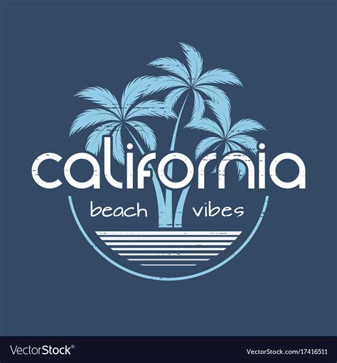 California Beach Vibes T Shirt And Apparel Vector Image