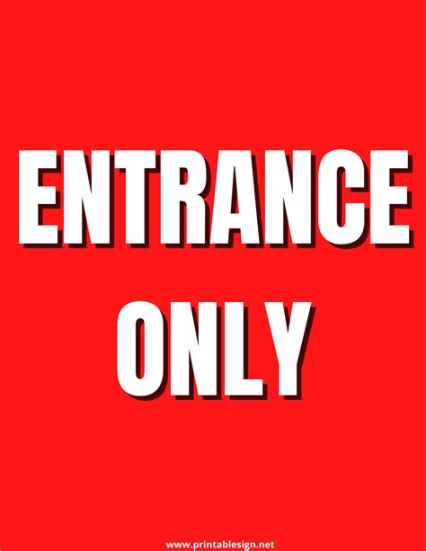Entrance Only Sign Free Download