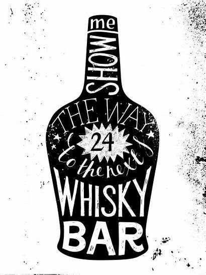 Silhouette Whisky Whiskey Type Illustration Vector Label