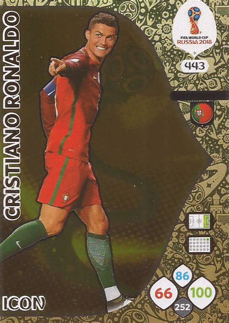 trading cards cristiano ronaldo panini `fifa world cup 2018` russia rare gold `icon` foil