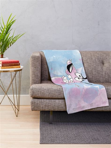 Courage The Cowardly Dog Watercolor Throw Blanket For Sale By