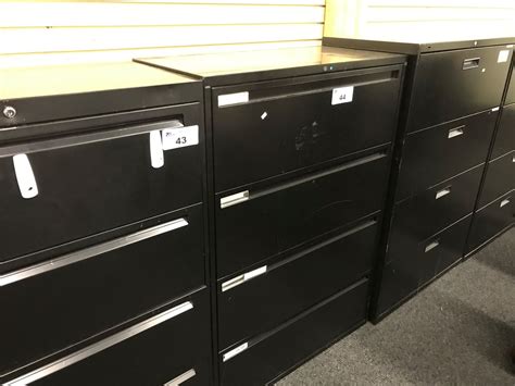 Full container load quantity , item will be load in 20ft/40ft/40hq container ,then be transported to sea port. BLACK 4 DRAWER LATERAL FILE CABINET - Able Auctions