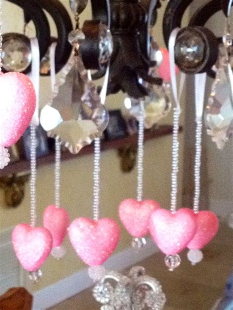 Made These From Glittered Styrofoam Hearts From The Dollar Store To