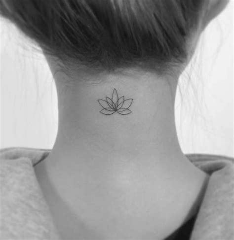 Lotus Flower Tattoo Behind The Neck