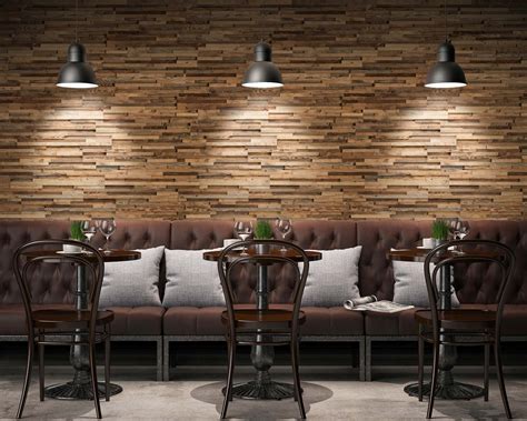 Wooden Wall Design Visualization Restaurant