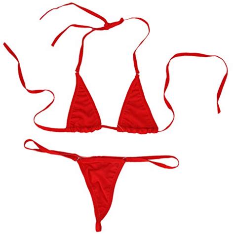 Evababy Women Micro G String Bikini Piece Swimsuit Sheer Extreme Mini Thong Set Bathing Suit