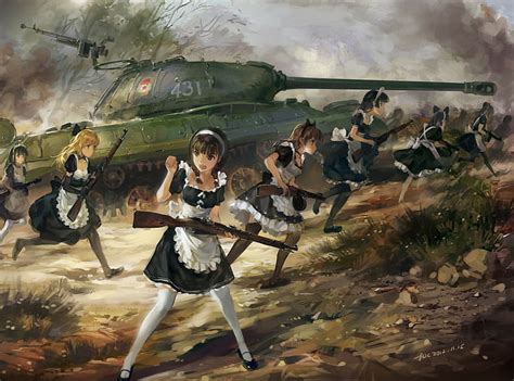 2732x2048px Free Download Hd Wallpaper Anime Girls In War Art