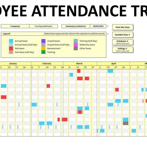 Free Employee Attendance Tracking Spreadsheet — Db