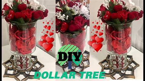 Dollar Tree Diy Valentines Day Centerpiece Diy Easy Rose Bouquet Diy