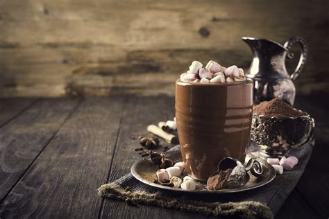 food cup sweets hot cocoa wooden surface marshmallows still life chocolate hd wallpaper