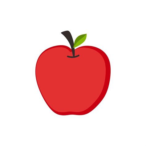 fruta de manzana roja con una hoja concepto de fruta tropical fresca para el icono de jardín de