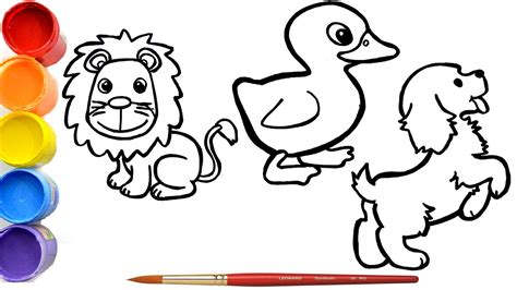 Dibuja Y Colorea Los Animales 🦁🎨 Aprende Los Animales Para Niños