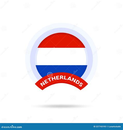 Netherlands National Flag Circle Button Icon Simple Flag Official Colors And Proportion