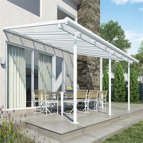 10x14 Palram Canopia Sierra White Patio Cover Sheds Summerhouses And