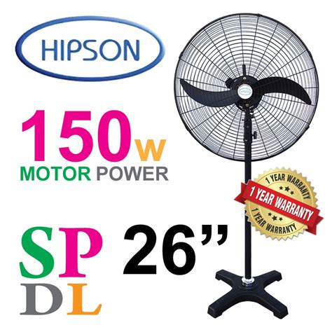 Hipson 26 Industrial Stand Fan Black Full Metal Shopee Malaysia