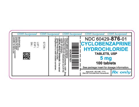 Cyclobenzaprine Hydrochloride Golden State Medical Supply Fda Package
