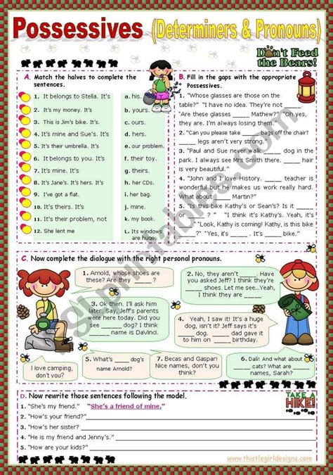 Possessives My Mine Youryours Esl Worksheet By Mena22