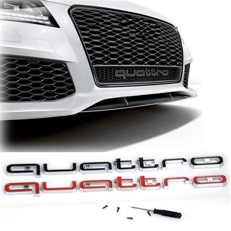 High Quality Audi Quattro Logo Emblem Car Badge Abs 3d Stickers Front