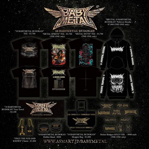 Apr 15, 2021 · the latest tweets from babymetal (@babymetal_japan). "10 BABYMETAL BUDOKAN" Merch Revealed - Unofficial ...