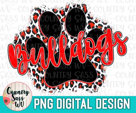 Bulldogs Paw Png Ready To Print Sublimation Design American Etsy
