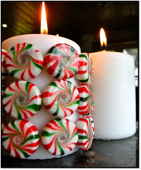 Decorate your your house for the holidays with cute edible peppermint and spearmin. DIY Holiday Peppermint Candy Candle Tutorial. Easy and ...