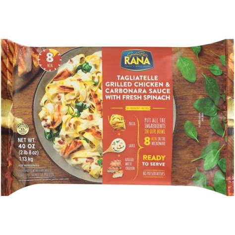 Rana Grilled Chicken & Carbonara Sauce with Fresh Spinach Rana ...