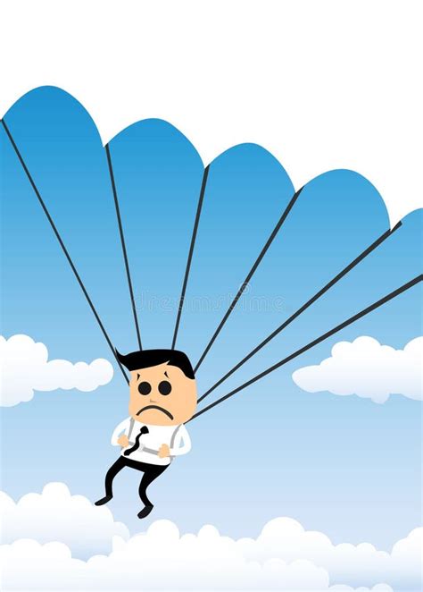 Parachuting Businessman Stock Vector Illustration Of Inexpensive