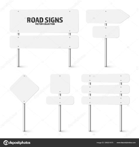 Various Road Traffic Signs Highway Signboard Chrome Metal Pole Blank