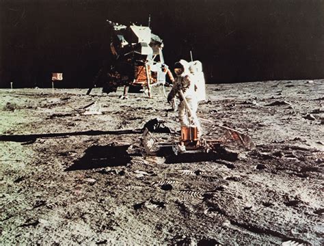 Nasa Apollo 11 Mission Armstrong On Moon Surface With Lunar Capsule