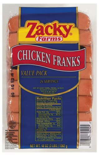Zacky Farms Chicken Franks 48 Oz Foods Co