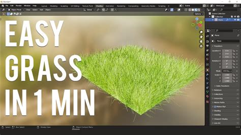 Create Grass In Blender In 1 Minutes Beginner Tutorial Youtube