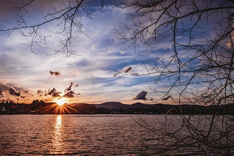 Sunset On Lake In Western Massachusetts During Spring Photograph By