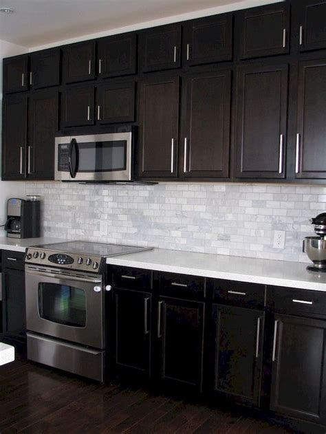 Lovely Kitchen Backsplash With Dark Cabinets Decor Ideas Backsplash With Dark Cabinets