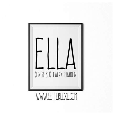 Ella Name Meaning Art Printable Baby Shower T Nursery Etsy Names