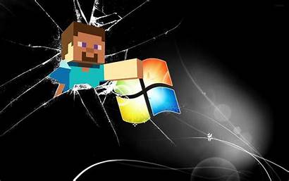 Minecraft Windows Steve Cracked Pc Screen Security