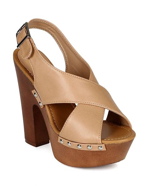 Breckelles CC16 Women Leatherette Open Toe Criss Cross Slingback