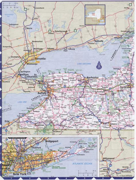 Road Map Of New York State And Vermont United States Map