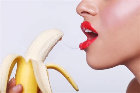 Sensual Woman Preparing To Eat A Banana PALEO BARBIE