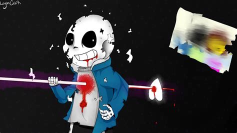 Glitchtale Sans Death Speed Art Youtube